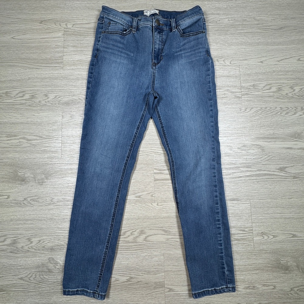 Free People Women's Skinny Jeans Medium Wash Blue‎ Size 29 Stretch Denim Pants